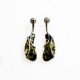 Boucle d'oreille argent et ambre vert