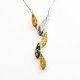 Collier en argent et ambre multicouleur vert, citron et miel