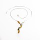 Collier en argent et ambre multicouleur vert, citron et miel