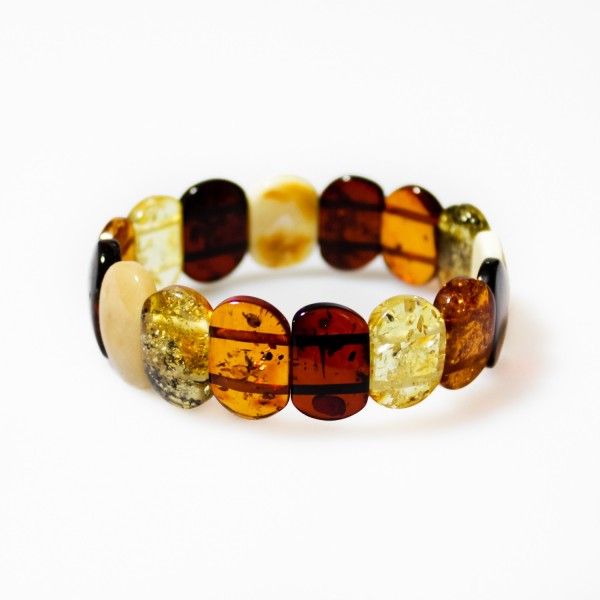 Bracelet d'ambre naturel multi-couleur
