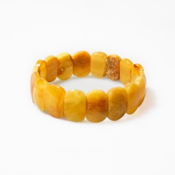 Bracelet d'ambre opaque jaune ocre