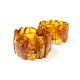 Gros bracelet d'ambre naturel couleur cognac