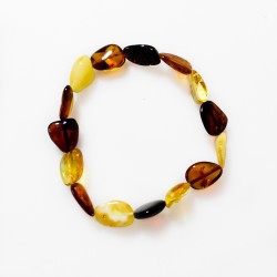 Bracelet d'ambre multicouleur forme naturel