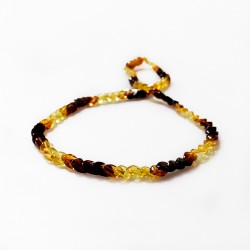 Collier en ambre arc-en-ciel adulte pierre en forme d'écaillel