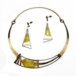 Parure ambre et acier 3