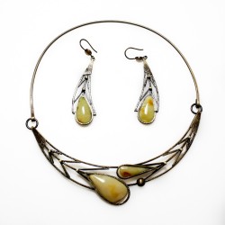 Parure ambre et acier 5