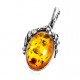 Pendentif en Argent et Cabochon Ambre miel