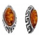 Boucle d'oreille Ambre et Argent style Grecque