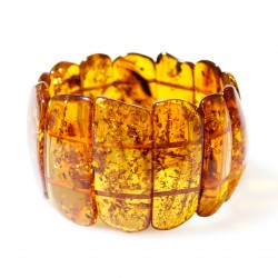 Gros bracelet d'ambre naturel couleur cognac