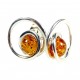 Boucle d'oreille en Ambre cognac et Argent 925/1000