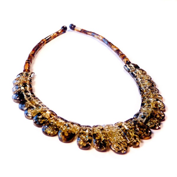 Cleopatra green amber necklace