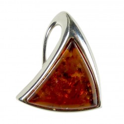 Pendentif en Ambre et Argent triangulaire