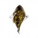 Bague en Ambre vert et Argent 925/1000