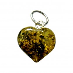 Coeur d'Ambre vert et Argent