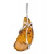 Pendentif en argent et ambre couleur cognac