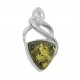 Pendentif en Ambre Vert et Argent style celtique
