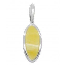 Pendant in silver and amber natural white color