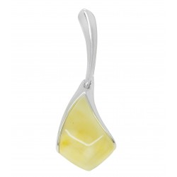 Pendant white amber and silver 925/1000