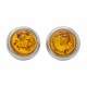 Boucle d'oreille Argent et ambre cognac 