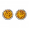 Boucle d'oreille Argent et ambre cognac