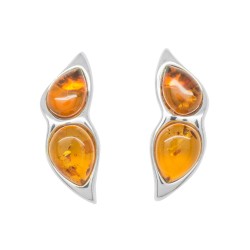 Amber Cognac and Silver 925/1000 earring