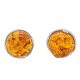 Boucle d'oreille Argent et Ambre naturel couleur cognac
