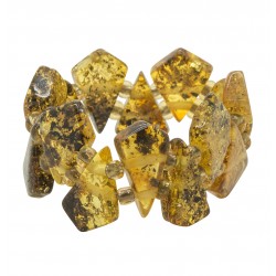 Bague vert en ambre naturel