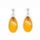 Boucle d'oreille en Ambre forme goutte d'eau