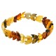 Bracelet d'ambre naturel multicolore demi-lune
