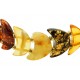 Bracelet d'ambre naturel multicolore demi-lune
