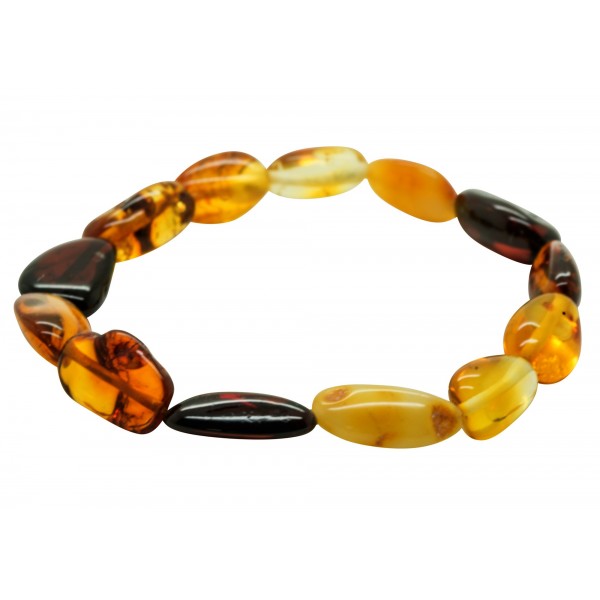 Bracelet d'ambre multicouleur forme naturel