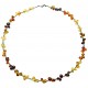 Collier d'ambre naturel avec perle multicolore