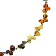 Collier d'ambre naturel avec perle multicolore