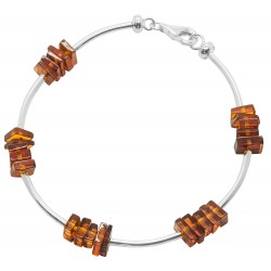 Bracelet in Amber cognac and Silver 925/1000