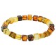 Bracelet ambre multicolore forme carré