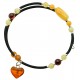 Bracelet Accordeon 2 tours en ambre multicouleur