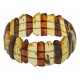 Bracelet en ambre naturel bi-colore cognac et miel