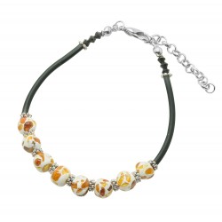 Bracelet d'ambre naturel petite boule mosaïque