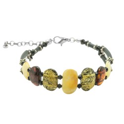 Bracelet d'ambre adulte multicolore