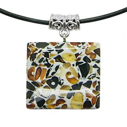 pendentif d'ambre mosaÏque - carrée 