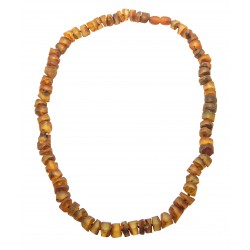 Collier en ambre - pierres rondes polis et bruts