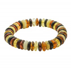 Multicolored amber bracelet, adult size