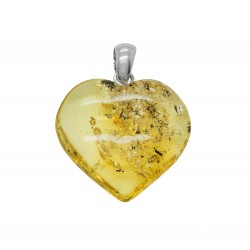 Gros Coeur d'Ambre vert et Argent