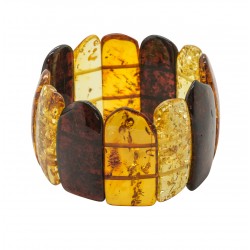 Gros bracelet d'ambre naturel multicolore