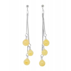 Boucle d'oreille ambre royal