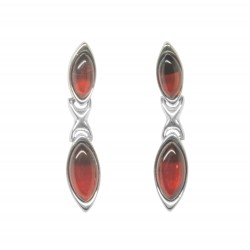 Cherry and silver 925/1000 amber earring