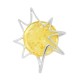 Pendentif ambre citron et argent 925/1000 en forme de soleil