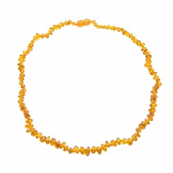 Collier d'ambre cognac forme baroque 