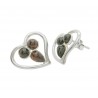Boucle d'oreille Ambre naturel cherry et Argent 925/1000