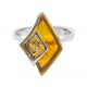 Bague d'ambre miel et argent 925/1000 style greco/romain